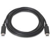 NANOCABLE 10.01.2301 - Cable 3A USB-C a USB-C, uso principal para moviles, tablets, portatiles, etc. USB 2.0, hasta 3 Amperios de carga, tipo C/M-C/M, macho-macho, negro, 1 mts