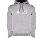 Kruskis Sudadera Con Capucha Problem Solution Run Two-colour male Heather Grey / Black 3XL