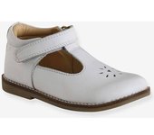 VERTBAUDET Zapatos tipo babies de piel para niña blanco