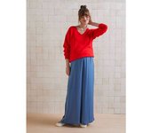 VERTBAUDET Pantalón vaporoso y ancho de embarazo azul jeans