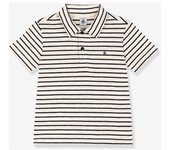 Polo a rayas de manga corta PETIT BATEAU vainilla