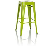 hjh OFFICE Taburete de bar metal verde