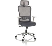 hjh OFFICE Silla home office tela gris