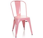 hjh OFFICE Silla de comedor metal rosa