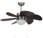 vidaXL Ventilador De Techo Con Lámpara Marrón Oscuro 76 Cm