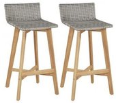 vidaXL Taburetes De Cocina 2 Unidades Madera Maciza Acacia