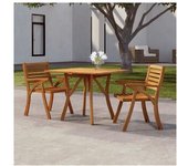 vidaXL Mesa De Jardín Madera Maciza De Acacia 85x85x75 Cm