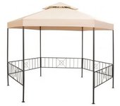 vidaXL Pérgola/cenador De Jardín Hexagonal Beige 323x265 Cm