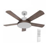 Universal Blue Levante 4048 Ventilador de Techo con Luz LED y Mando Aspas Reversibles 60W Blanco/Madera