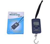 Báscula digital de doble precisión de 40 kg para pesca, bolsa para maletas, color negro