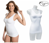Prenda moldeadora 3 en 1 Contour Top, efecto reductor 3D sin costuras, efecto moldeador en costuras, color blanco, talla XL