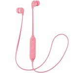 JVC HA-FX21BT Auriculares Inalámbricos Intraurales con Micrófono y Control Remoto para Controlar tu Música y Atender Llamadas. Cascos con Banda para el Cuello. Color Rosa