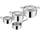 Jamie Oliver by Tefal Cook's Classics E307S734 - Juego de cacerolas de acero inoxidable (7 piezas, 16 cm, 20 x 24 cm, apta para inducción)