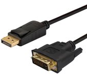 Savio CL-122 adaptador de cable de vídeo 3 m DisplayPort DVI Negro