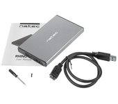 NATEC Rhino GO Carcasa de disco duro/SSD Gris 2.5"