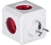 Allocacoc PowerCube Original Type E base múltiple 5 salidas AC Interior Rojo