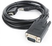 Gembird CC-DP-HDMI-5M adaptador de cable de vídeo HDMI + 3.5mm VGA (D-Sub) Negro