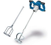 Scheppach Agitador de mano PM1400, agitador de mortero de color, potencia de 1400 W, 2 velocidades con velocidad variable 570/760 min1, incluye mortero (580 mm) y batidor de pintura (590 mm) con rosca