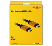 Delock Cable HDMI 8K @ 60Hz 48 Gbps, 2,00 m de longitud, Ultra HD2, 4K @ 120Hz, eARC, UHDTV, HDR 10+, Variable Refresh Rate VRR, Dolby Vision, para Xbox, PS4, reproductor Blu Ray, 85729