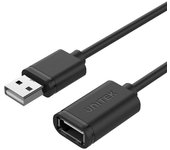 UNITEK Y-C417GBK - Cable de extensión USB 2.0 A macho a USB A hembra de 3 metros, extensión negra para impresora, teclado, lector de tarjetas, etc