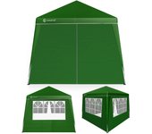 Cenador plegable Capri verde 3x3m incl 4 paredes laterales
