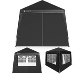 Cenador plegable Capri negro 3x3m incl 4 paredes laterales