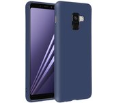 Forcell Soft Touch Funda de Silicona Azul Oscuro para Samsung Galaxy A8