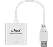 Adaptador de video de USB 3.0 macho a VGA hembra 1080 p de Blanco