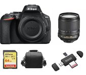 NIKON D5600 + AF-S 18-105MM F3.5-5.6G ED VR + Tarjeta SD de 64 GB + Bolsa de la camara + Lector de tarjetas de memoria