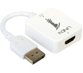 Lindy 38146 adaptador de cable de vídeo HDMI DisplayPort Blanco