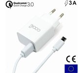 Cargador Red Conector Micro-usb Universal 3Amp (Carga Rápida) COOL Kit 2 en 1 Blanco