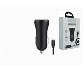 Cargador USB Dual 5V 2.4A 12W Carga Rápida 12V/24V Cable Lightning 100cm