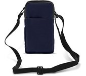 Bolsa riñonera de tela Smartphone con Mosquetón 2 bolsillos - Azul oscuro