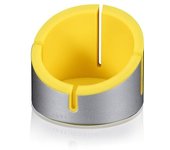 JustMobile AluCup Teléfono móvil/smartphone, Tablet/UMPC Plata, Amarillo Soporte pasivo