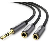 Ugreen 10532 cable de audio 0,2 m 3,5mm 2 x 3,5mm Negro