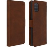 Funda Samsung Galaxy A51 función monedero y soporte - Marrón