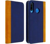 Funda cartera Huawei P30 Lite F. Soporte y Bicolor - Azul oscuro