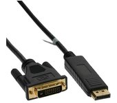 InLine 17112 adaptador de cable de vídeo 2 m DVI-D DisplayPort Negro