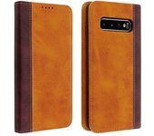 Funda cartera Samsung Galaxy S10 Plus F. Soporte y Bicolor - Marrón