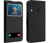 Funda Samsung Galaxy A40 con doble ventana Carcasa de silicona - Negro