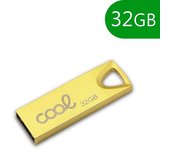 Pen Drive USB x32 GB 2.0 COOL Metal KEY Dorado