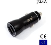 Cargador Coche Universal Doble Entrada Usb COOL Negro 2.4 Amp