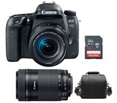 CANON EOS 77D KIT EF-S 18-55mm F4-5.6 IS STM + EF-S 55-250mm F4-5.6 IS STM+ Bolsa de la camara + Tarjeta SD de 8 gb