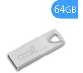 Pen Drive USB x64 GB 2.0 COOL Metal KEY Plata