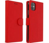 Funda iPhone 11 Libro Billetera F. Soporte - Rojo