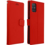 Funda libro cartera con F. Soporte para Samsung Galaxy A51 - Rojo