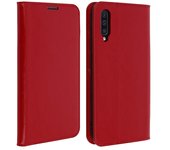 Funda Samsung Galaxy A50 de piel auténtica y cartera con F. Soporte - Rojo