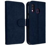 Funda Samsung Galaxy A40 Cartera Vintage con F. Soporte - Azul oscuro