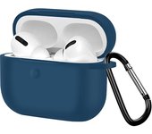 Funda AirPods Pro Silicona Antihuellas con Mosquetón - Azul oscuro