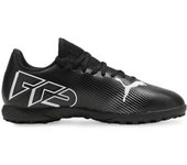 Puma - Bota de fútbol Future 7 Play Turf Niño, Unisex, Black-White, 4 UK